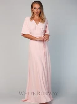 Kimono Sleeve Gown With Train -Fashion Dress Shop wrsr127 d 2