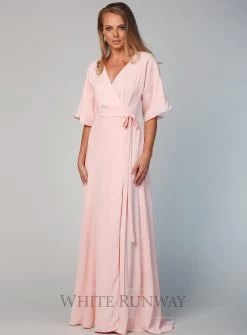 Kimono Sleeve Gown With Train -Fashion Dress Shop wrsr127 d 4