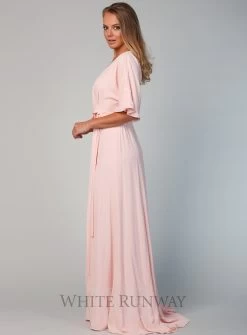 Kimono Sleeve Gown With Train -Fashion Dress Shop wrsr127 d 5