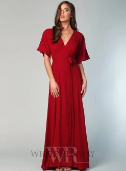 Kimono Sleeve Gown With Train -Fashion Dress Shop wrsr127 d 8