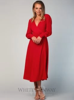 Bishop Sleeve Midi - Wine - Size 10 -Fashion Dress Shop wrsr128 a 2