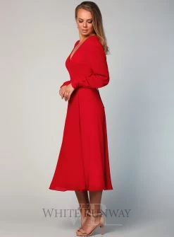 Bishop Sleeve Midi - Wine - Size 10 -Fashion Dress Shop wrsr128 a 5