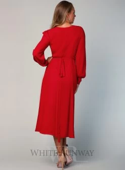 Bishop Sleeve Midi - Wine - Size 10 -Fashion Dress Shop wrsr128 a 6