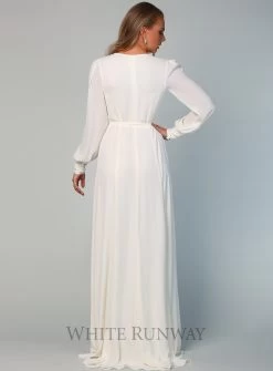 Bishop Sleeve Gown With Train 27 Bishop Sleeve Gown With Train -Fashion Dress Shop wrsr128 d 1