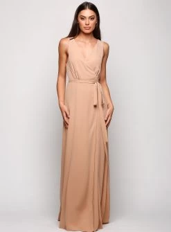 Sleeveless Wrap Flare Maxi - Rose Pink - Size 6 33 Sleeveless Wrap Flare Maxi - Rose Pink - Size 6 -Fashion Dress Shop wrsr129 c 2