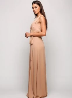 Sleeveless Wrap Flare Maxi - Rose Pink - Size 6 35 Sleeveless Wrap Flare Maxi - Rose Pink - Size 6 -Fashion Dress Shop wrsr129 c 3