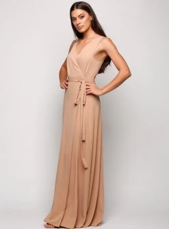 Sleeveless Wrap Flare Maxi - Rose Pink - Size 6 34 Sleeveless Wrap Flare Maxi - Rose Pink - Size 6 -Fashion Dress Shop wrsr129 c 4