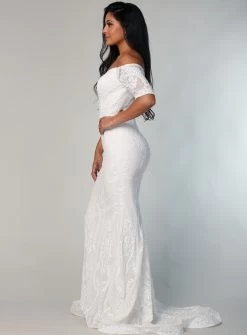 Galia Sequin Off Shoulder Gown -Fashion Dress Shop wrt19005 5