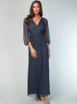 Charcoal Agar Blouse Sleeve Dress -Fashion Dress Shop wrz0066 2