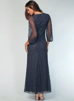 Charcoal Agar Blouse Sleeve Dress -Fashion Dress Shop wrz0066 5