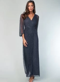 Charcoal Agar Blouse Sleeve Dress -Fashion Dress Shop wrz0066 7